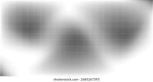Textura de degradado semitono punteado. Fondo de lunares desapareciendo. Fondo de patrón de gradación de puntos repetitivos. Fondo de superposición de arte pop cómico de desvanecimiento negro	