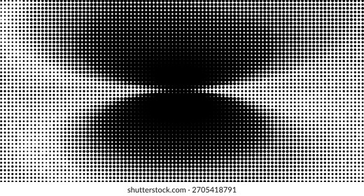 Textura de degradado semitono punteado. Fondo de lunares desapareciendo. Fondo de patrón de gradación de puntos repetitivos. Fondo de superposición de arte pop cómico de desvanecimiento negro. Fondo de pantalla de efecto ráster. semitono de Vector