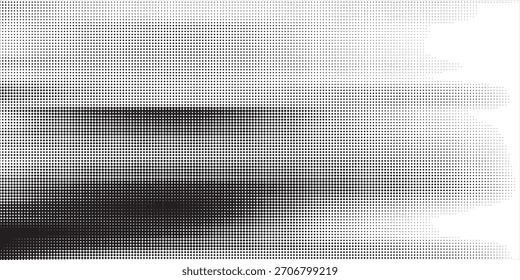Dotted halftone gradient texture. Vanishing polka dot background. Repeating dots gradation pattern background. Black fading comic pop art overlay backdrop. Raster effect wallpaper. Vector halftone