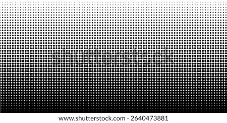 Dotted halftone gradient texture. Vanishing polka dot background. Repeating dots gradation pattern background. Black fading comic pop art overlay backdrop. Raster effect wallpaper. Vector ilustration