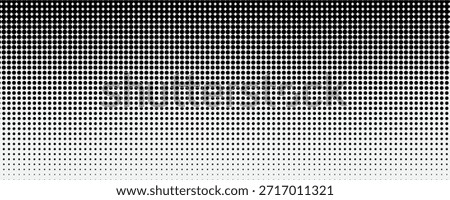 Dotted halftone gradient texture. Vanishing polka dot background. Repeating dots gradation pattern background. Black fading comic pop art overlay backdrop. Raster effect wallpaper. Vector halftone