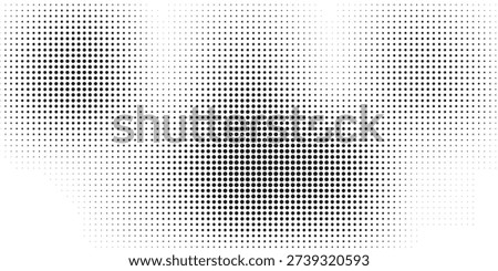 Dotted halftone gradient texture. Vanishing polka dot background. Repeating dots gradation pattern background. Black fading comic pop art overlay backdrop. Raster effect wallpaper. Vector halftone
