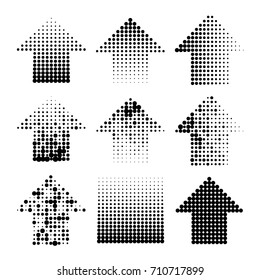 dotted halftone grunge arrows vector