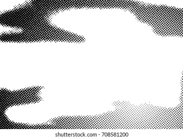 Dotted halftone grunge distressed overlay retro style background. Vector illustration