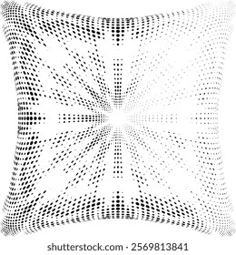 Dotted halftone inset square with light sector for copying text. For logo, trademark, brand. Vector.