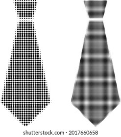 Dotted Halftone Male Tie Icon. Vector Halftone Concept Of Male Tie Icon Created Of Round Items.