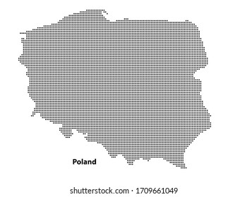 Halftone Karte von Polen für Ihr Design, Konzept Illustration.