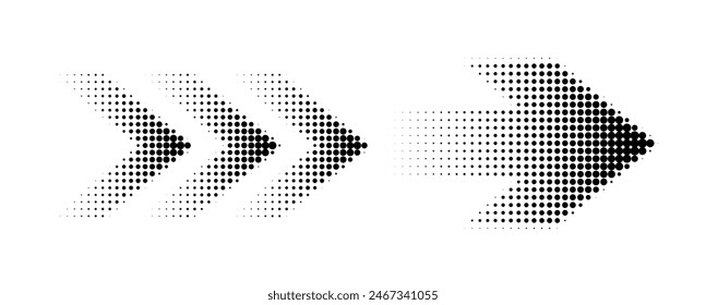 dotted halftone modern arrows set