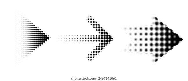 dotted halftone modern arrows set