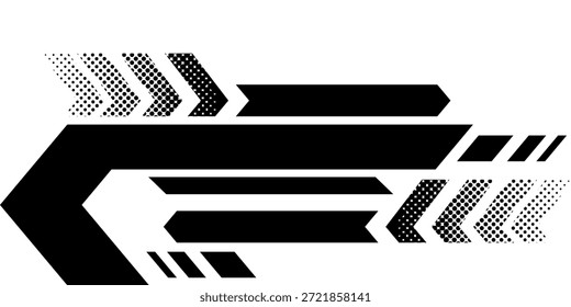 Conjunto de flechas modernas de semitono punteado
