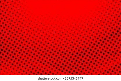 Dotted halftone pattern on red black background. Abstract retro pop art texture for presentation, wallpaper, flyer, banner, poster, banner, brochure and more.