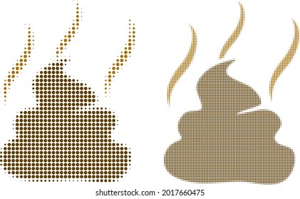 Dotted halftone shit smell icon. Vector halftone collage of shit smell icon created of spheric elements.