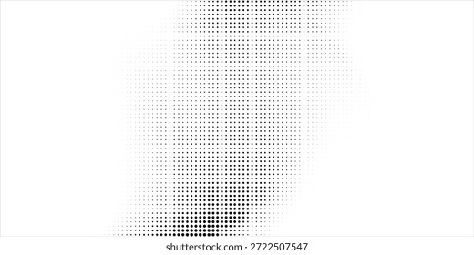 Plano de fundo de textura de meio-tom pontilhado. Sobreposição de gradiente de pop art em preto e branco. Papel de parede de ruído de grunge desvanecendo.