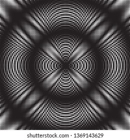 Dotted Halftone Vector Pattern or Texture. Stipple Dot Backgrounds with Black Circles
