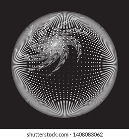 Dotted Halftone Vector Pattern or Texture. Stipple Dot Backgrounds with Black Circles