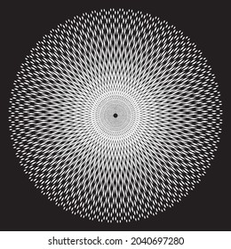Dotted Halftone Vector Radial Striped Design Element. Abstract pattern