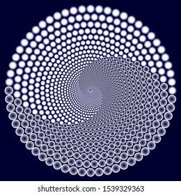 Dotted Halftone Vector Spiral Color Pattern or Texture. Stipple Dot Backgrounds with color Circles