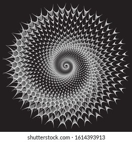 Dotted Halftone Vector Spiral Color Pattern or Texture. Stipple Dot Backgrounds with Triangles