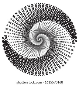 Dotted Halftone Vector Spiral Color Pattern or Texture. Stipple Dot Backgrounds with rectangles