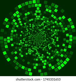 Patrón de color espiral vectorial de semitono con puntos o textura. Fondos de puntos rígidos con rectángulos