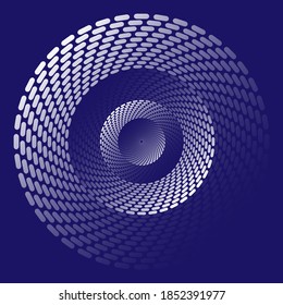 Dotted Halftone Vector Spiral Color Pattern or Texture. Stipple Dot Backgrounds with ellipses
