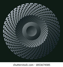 Dotted Halftone Vector Spiral Color Pattern or Texture. Stipple Dot Backgrounds with ellipses