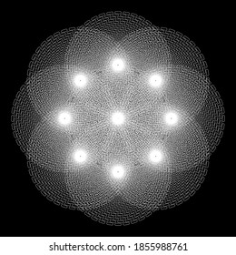 Dotted Halftone Vector Spiral Color Pattern or Texture. Stipple Dot Backgrounds with ellipses