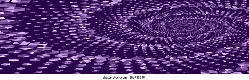 Dotted Halftone Vector Spiral Color Pattern or Texture. Stipple Dot Backgrounds with hexagones