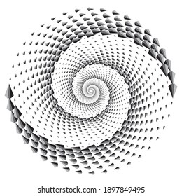 Dotted Halftone Vector Spiral Color Pattern or Texture. Stipple Dot Backgrounds with Triangles