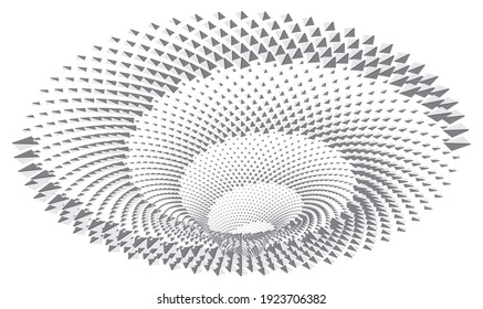 Dotted Halftone Vector Spiral Color Pattern or Texture. Stipple Dot Backgrounds with Triangles