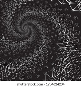Patrón de color espiral vectorial de semitono con puntos o textura. Fondos de puntos rígidos con rectángulos