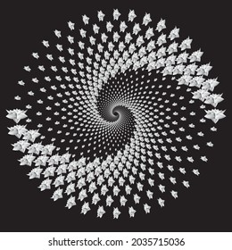 Dotted Halftone Vector Spiral Color Pattern or Texture. Stipple Dot Backgrounds with Stars