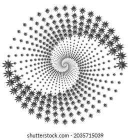 Dotted Halftone Vector Spiral Color Pattern or Texture. Stipple Dot Backgrounds with Stars