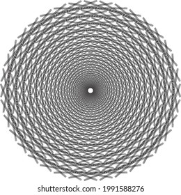 Dotted Halftone Vector Spiral design element. Stipple Dot Background with linear elements