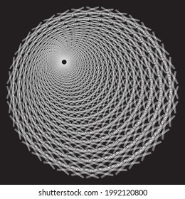 Dotted Halftone Vector Spiral design element. Stipple Dot Background with linear elements