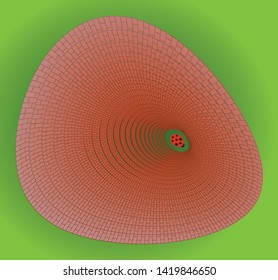 Dotted Halftone Vector Spiral Pattern or Texture. Stipple Dot Backgrounds with Black Circles