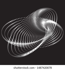 Dotted Halftone Vector Spiral Pattern or Texture. Stipple Dot Backgrounds with White Circles