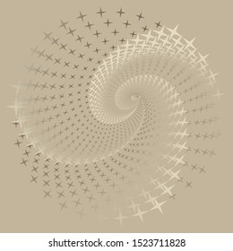 Dotted Halftone Vector Spiral Pattern or Texture. Stipple Dot Backgrounds with stars