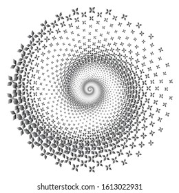 Dotted Halftone Vector Spiral Pattern or Texture. Stipple Dot Backgrounds with Rhombus