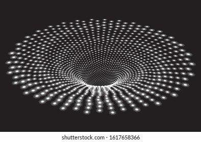 Dotted Halftone Vector Spiral Pattern or Texture. Stipple Dot Backgrounds with Spirals