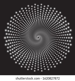 Dotted Halftone Vector Spiral Pattern or Texture. Stipple Dot Backgrounds with Spirals