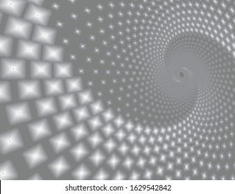 Dotted Halftone Vector Spiral Pattern or Texture. Stipple Dot Backgrounds with Gray rectangles