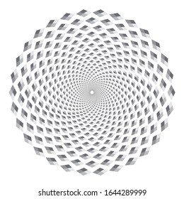 Dotted Halftone Vector Spiral Pattern or Texture. Stipple Dot Backgrounds with Rhombus