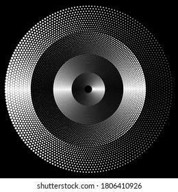 Patrón de espiral o textura de semitono con puntos. Fondos de puntos rígidos con puntos suspensivos