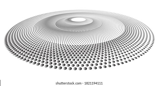 Dotted Halftone Vector Spiral Pattern or Texture. Stipple Dot Backgrounds with Ellipses
