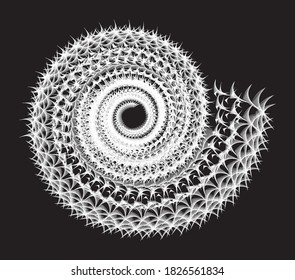 Dotted Halftone Vector Spiral Pattern or Texture. Stipple Dot design element