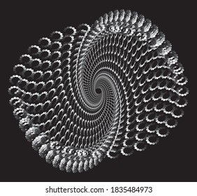 Dotted Halftone Vector Spiral Pattern or Texture. Stipple Dot Backgrounds with Ellipses