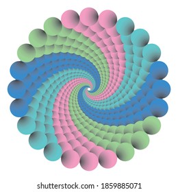 Dotted Halftone Vector Spiral Pattern or Texture. Stipple Dot Backgrounds with Ellipses