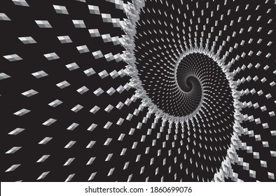Dotted Halftone Vector Spiral Pattern or Texture. Stipple Dot Backgrounds with Rhombus