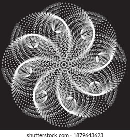 Dotted Halftone Vector Spiral Pattern or Texture. Stipple Dot Backgrounds with Ellipses